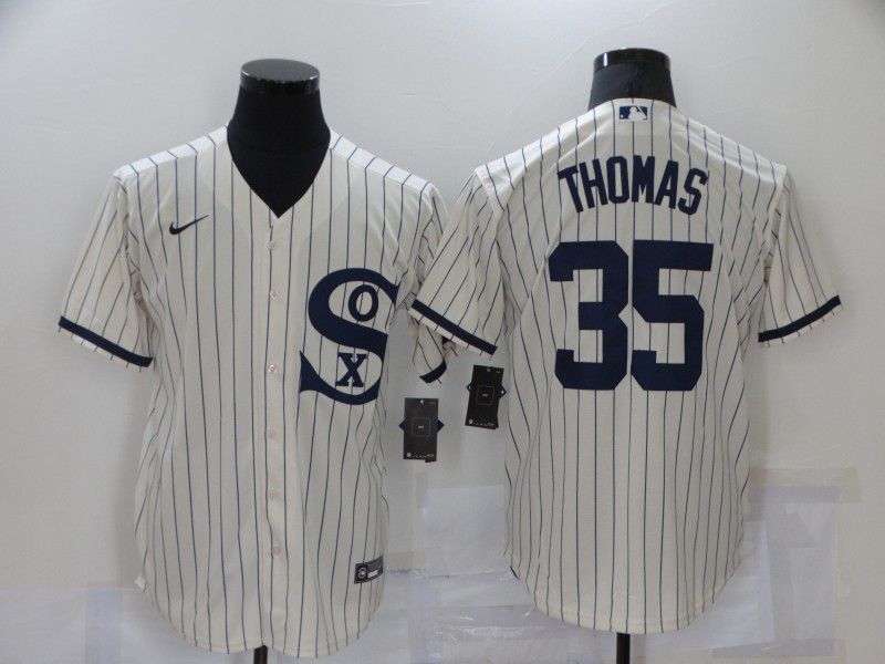 Men Chicago White Sox #35 Thomas Cream stripe Dream version Game Nike 2021 MLB Jersey->chicago white sox->MLB Jersey